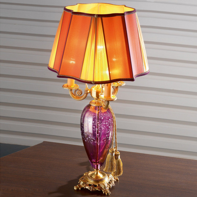 Настольная лампа Euroluce Lady LG3+1 gold Amethyst Настольная лампа Euroluce Lady LG3+1 gold Amethyst