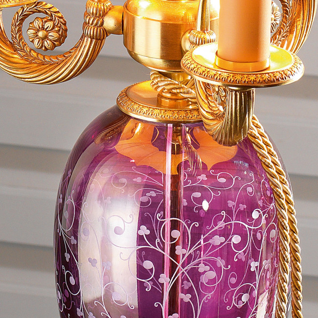 Настольная лампа Euroluce Lady LG3+1 gold Amethyst Настольная лампа Euroluce Lady LG3+1 gold Amethyst