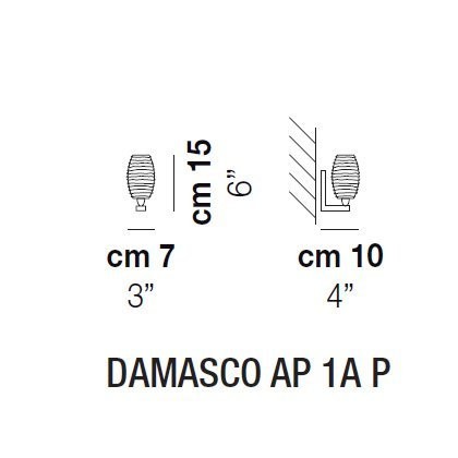 Бра Vistosi Damasco AP 1A P ALO CR/TO NI Бра Vistosi Damasco AP 1A P ALO CR/TO NI