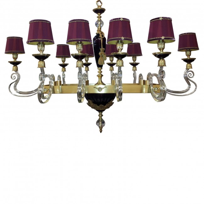 Люстра Euroluce Barocco Axis 10 gold Amethyst Shade