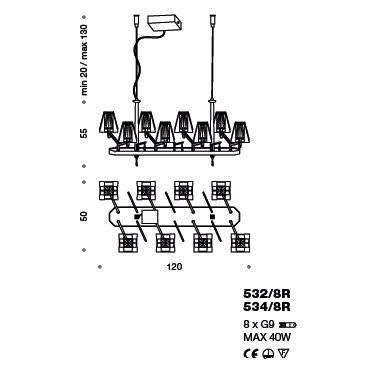Люстра IDL Prestige 534/8R copper Люстра IDL Prestige 534/8R copper