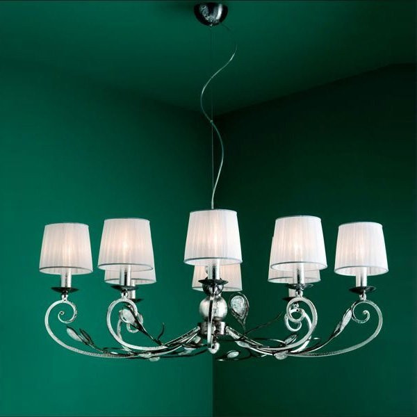 Люстра MM Lampadari Pavone 6920/8 Ovale V2556 With White Organza