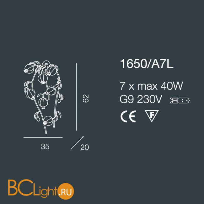 Бра Bellart Ametista 1650/A7L 03/V09