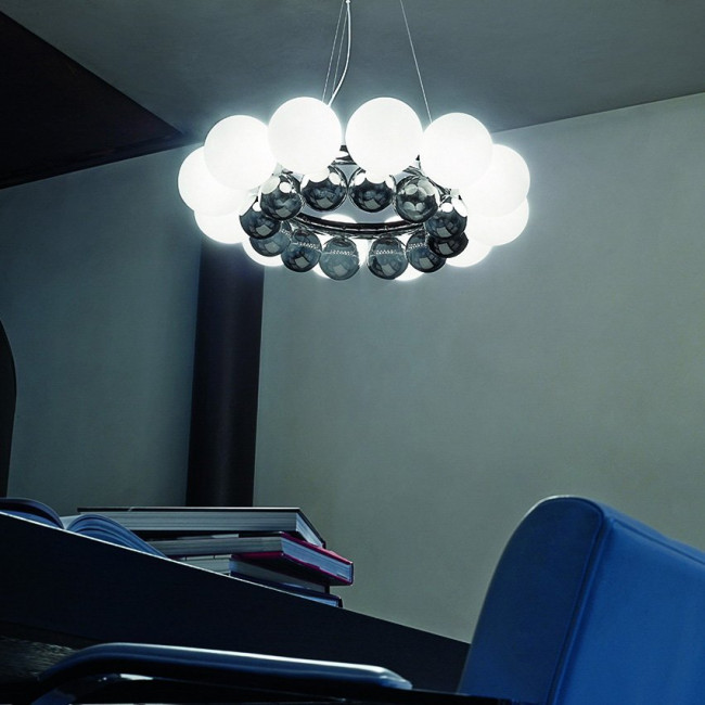 Подвесной светильник Vistosi 24pearls SP ALO BC/CM CR Подвесной светильник Vistosi 24pearls SP ALO BC/CM CR