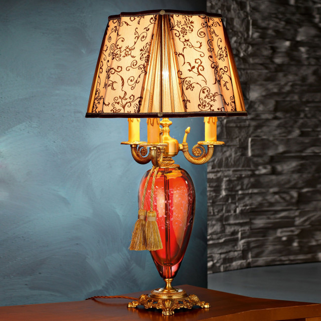 Настольная лампа Euroluce Lady LG3+1 gold Ruby Настольная лампа Euroluce Lady LG3+1 gold Ruby