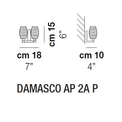 Бра Vistosi Damasco AP 2A P ALO CR/TO NI Бра Vistosi Damasco AP 2A P ALO CR/TO NI