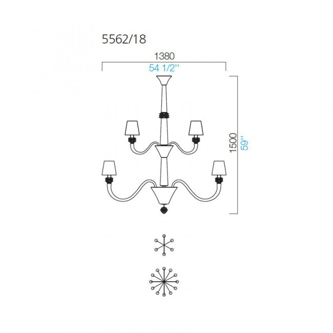 Люстра Barovier&Toso Amsterdam 5562/18/IC/NN Люстра Barovier&Toso Amsterdam 5562/18/IC/NN