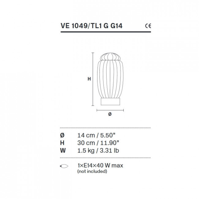 Настольный светильник Masiero Table lamps VE 1049 TL1 G G14