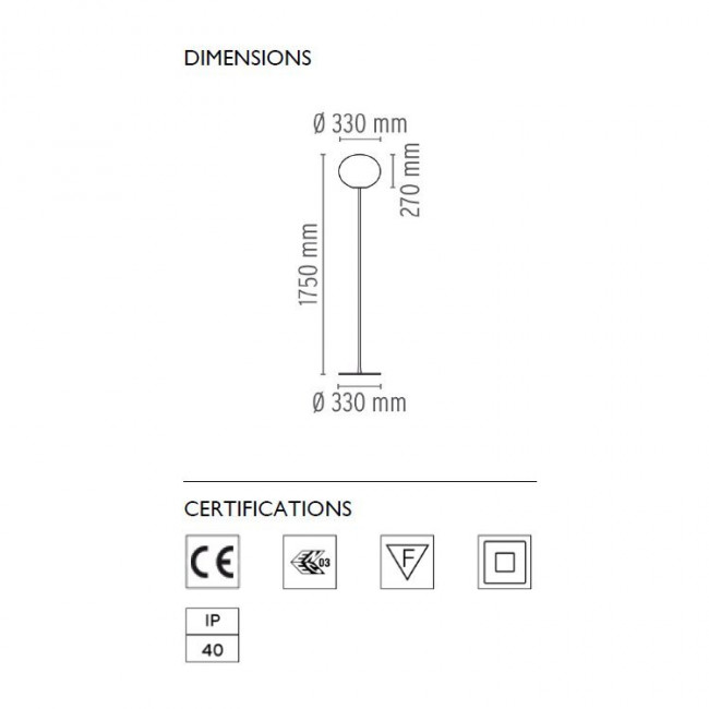 Торшер Flos Glo-Ball F2 F3032020 Торшер Flos Glo-Ball F2 F3032020