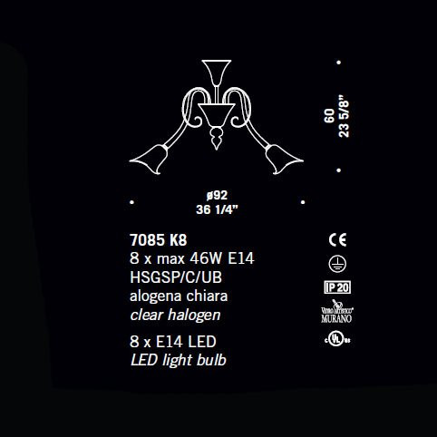 Люстра De Majo 7085 K8 070850K40 cristallo Люстра De Majo 7085 K8 070850K40 cristallo