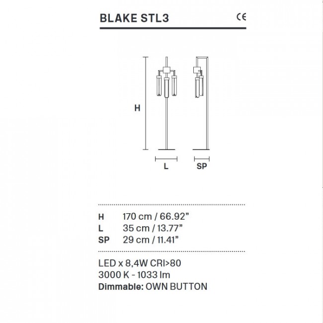 Торшер Masiero Blake STL3 Торшер Masiero Blake STL3