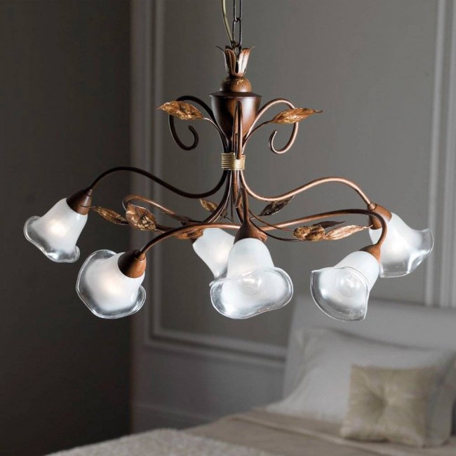 Люстра Masca Florentia 1814/6 Mogano oro / Glass 413 Люстра Masca Florentia 1814/6 Mogano oro / Glass 413