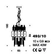 Подвесной светильник IDL Crystalline 493/10 light gold / white glass Подвесной светильник IDL Crystalline 493/10 light gold / white glass