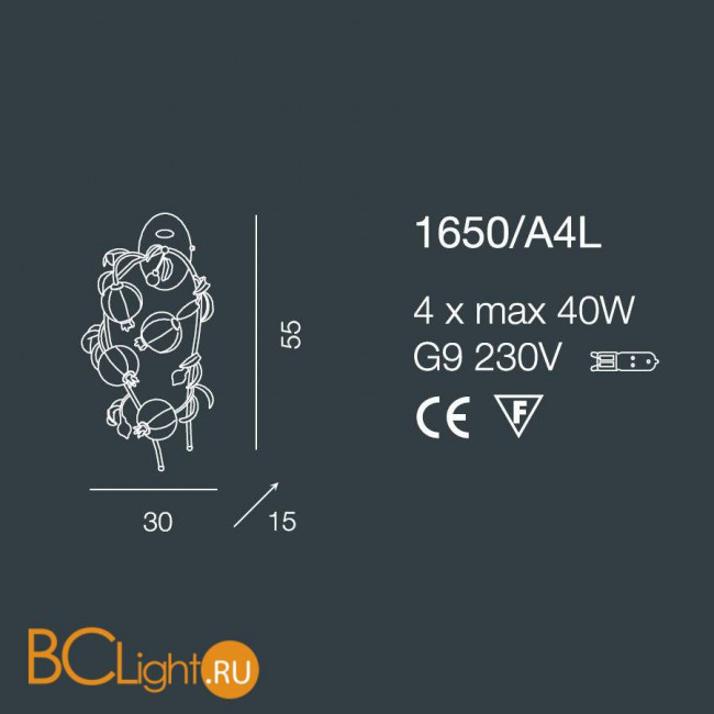 Бра Bellart Ametista 1650/A4L 03/V09 Бра Bellart Ametista 1650/A4L 03/V09