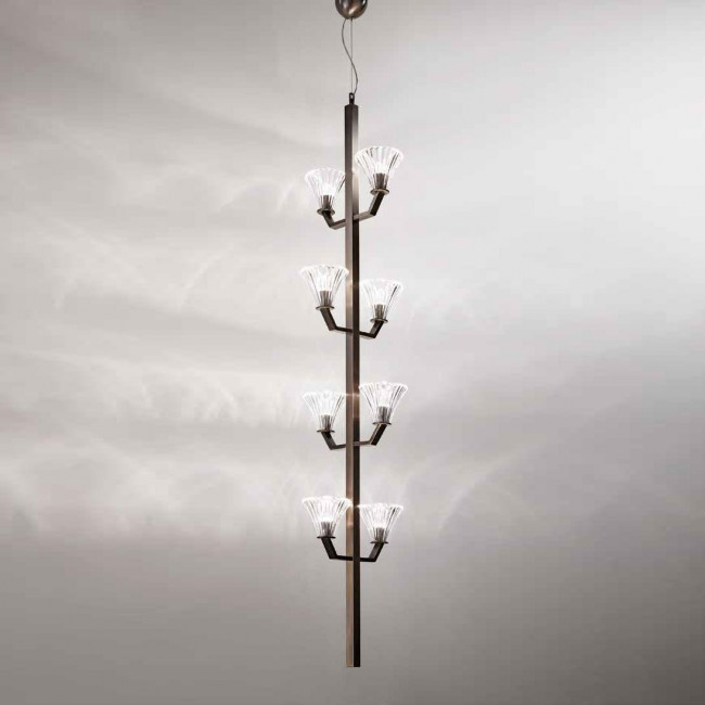 Подвесной светильник Renzo Del Ventisette Ohlala S14561/8 DEC. bronzo spazzolato CRISTALLO TRASPARENTE Подвесной светильник Renzo Del Ventisette Ohlala S14561/8 DEC. bronzo spazzolato CRISTALLO TRASPARENTE