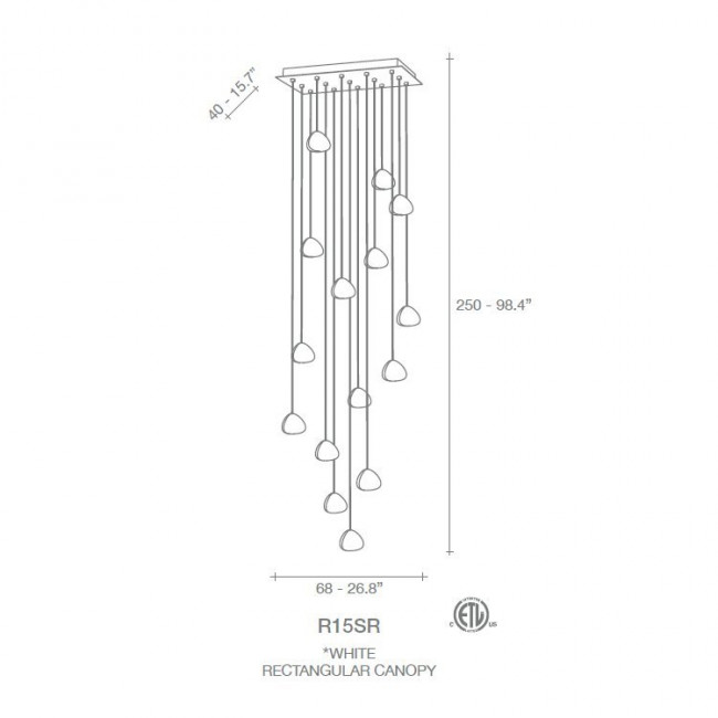 Подвесной светильник Terzani Mizu R15S E8 A9 R Подвесной светильник Terzani Mizu R15S E8 A9 R