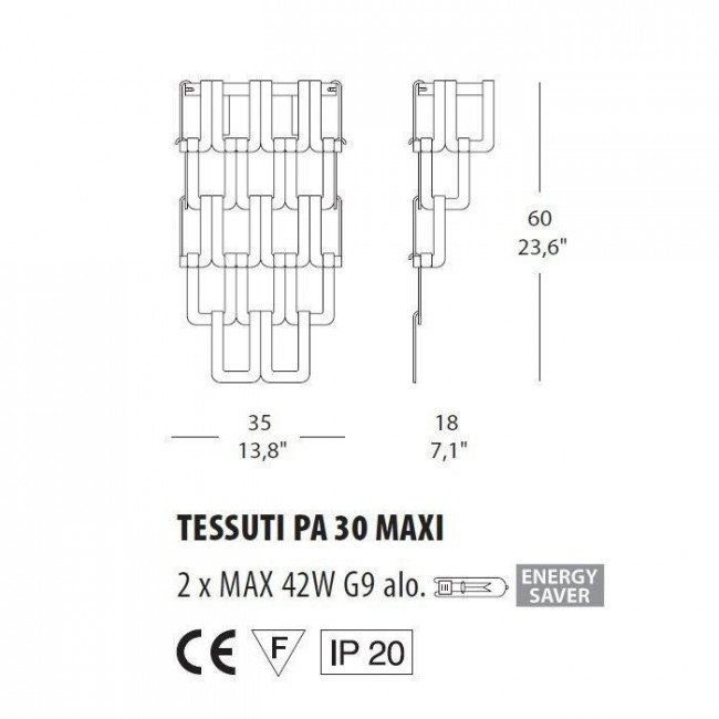 Настенный светильник Morosini Evi Style Tessuti PA 30 MAXI ES0110PA08BLAL Настенный светильник Morosini Evi Style Tessuti PA 30 MAXI ES0110PA08BLAL