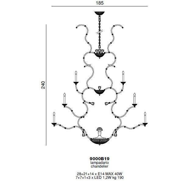 Люстра Beby Group Queen of Roses 9000B19 Gold SW Golden Teak