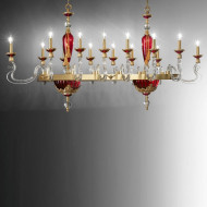 Люстра Euroluce Barocco Axis 14 gold Ruby Люстра Euroluce Barocco Axis 14 gold Ruby