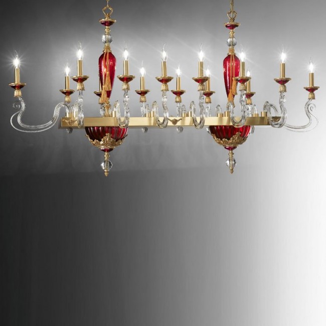 Люстра Euroluce Barocco Axis 14 gold Ruby