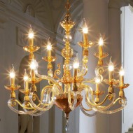 Люстра Euroluce Lyra L8+4 Gold Amber Люстра Euroluce Lyra L8+4 Gold Amber