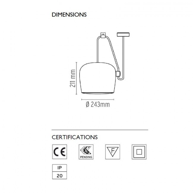 Подвесной светильник Flos AIM White F0090009 x 3 + F0093009
