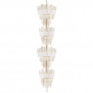 Подвесной светильник IDL Crystalline 493/16+16 light gold / white glass Подвесной светильник IDL Crystalline 493/16+16 light gold / white glass