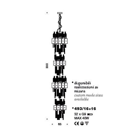 Подвесной светильник IDL Crystalline 493/16+16 light gold / white glass Подвесной светильник IDL Crystalline 493/16+16 light gold / white glass