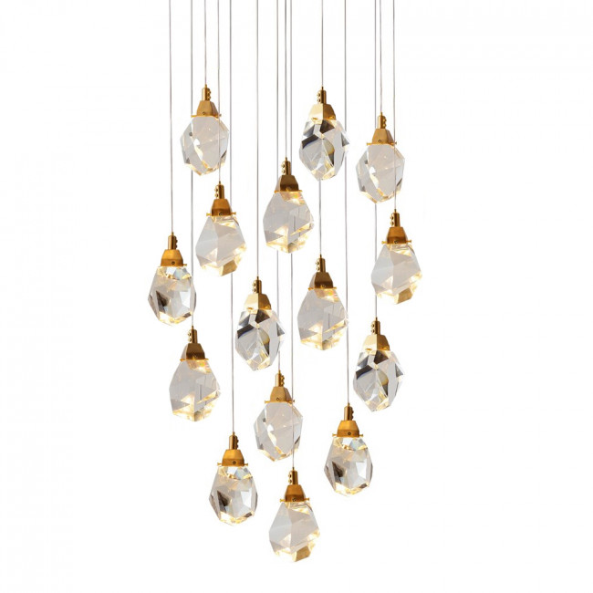 Подвесной светильник DeLight Collection crystal rock ii 9701P/15R brass Подвесной светильник DeLight Collection crystal rock ii 9701P/15R brass