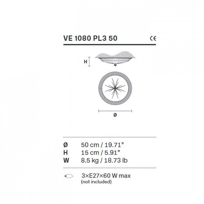 Потолочный светильник Masiero Brass & spots VE 1080 PL3 50