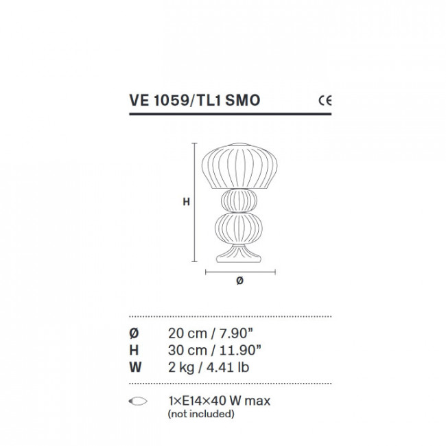 Настольная лампа Masiero Table lamps VE 1059 TL1 SMO Настольная лампа Masiero Table lamps VE 1059 TL1 SMO