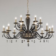 Люстра Euroluce Macrame L12+6 black RAL+gold Люстра Euroluce Macrame L12+6 black RAL+gold