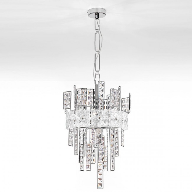 Подвесной светильник IDL Crystalline 493/6 chrome / transparent glass Подвесной светильник IDL Crystalline 493/6 chrome / transparent glass