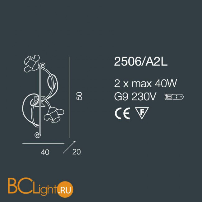 Бра Bellart Rose 2506/A2L 01/V10-V11 Бра Bellart Rose 2506/A2L 01/V10-V11