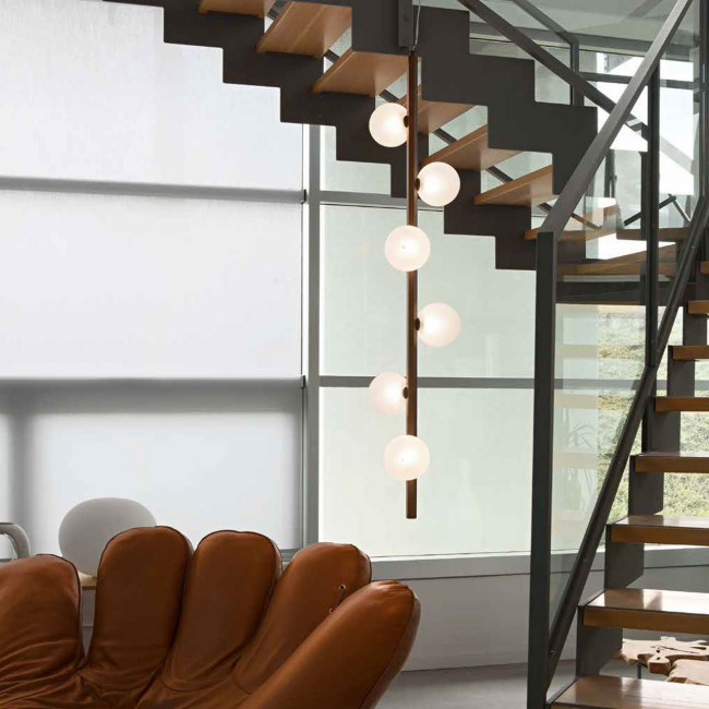 Подвесной светильник Renzo Del Ventisette Ohlala S14563/6 DEC. 0157 SFERE SATINATE Подвесной светильник Renzo Del Ventisette Ohlala S14563/6 DEC. 0157 SFERE SATINATE