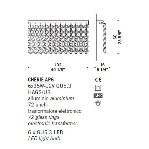 Настенный светильник De Majo CHERIE AP6 0CHER0A-6 Настенный светильник De Majo CHERIE AP6 0CHER0A-6
