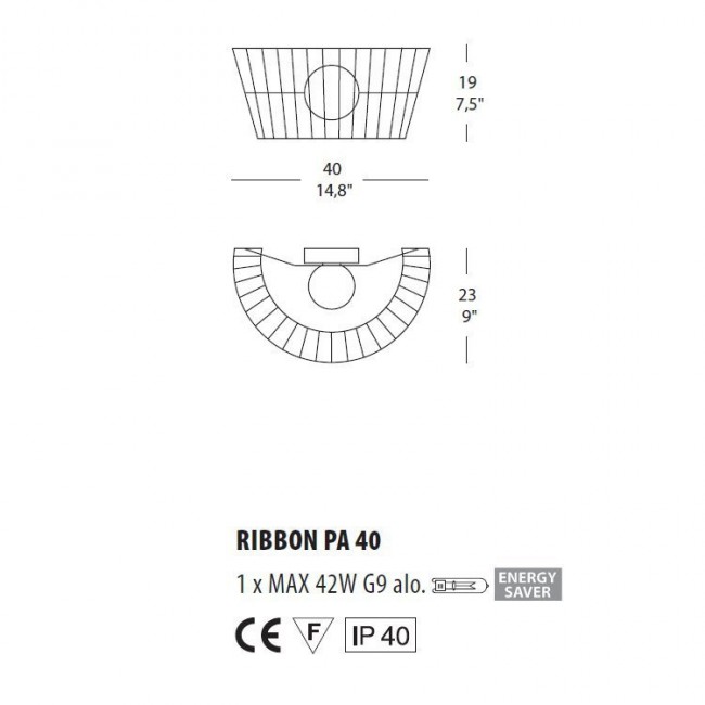 Настенный светильник Morosini Ribbon PA40 0480PA08BIAL