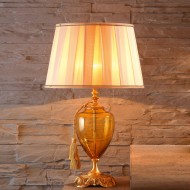 Настольная лампа Euroluce Luigi XV LG1 gold Amber Настольная лампа Euroluce Luigi XV LG1 gold Amber