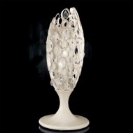 Настольная лампа IDL Chrysalis 448/3L soft ivory with satin nickel chains Настольная лампа IDL Chrysalis 448/3L soft ivory with satin nickel chains