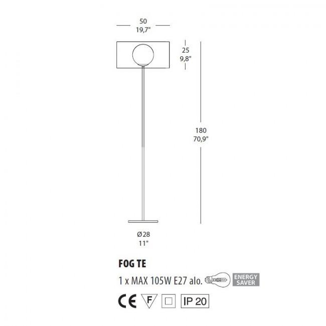Торшер Morosini Fog TE 0200TE08BIIN Торшер Morosini Fog TE 0200TE08BIIN
