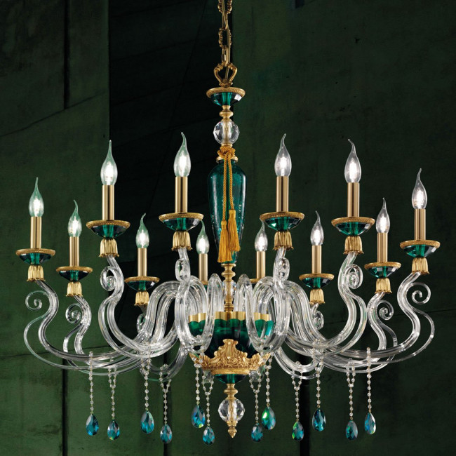 Люстра Euroluce Barocco L12 gold Green