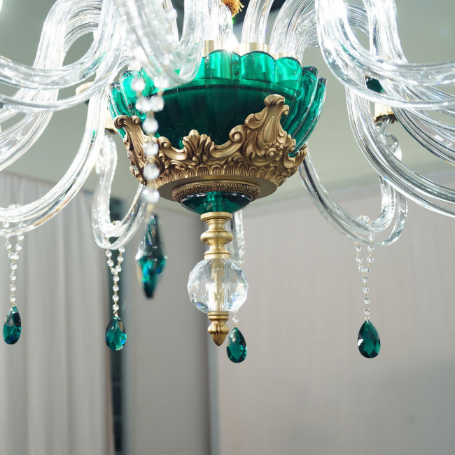 Люстра Euroluce Barocco L12 gold Green