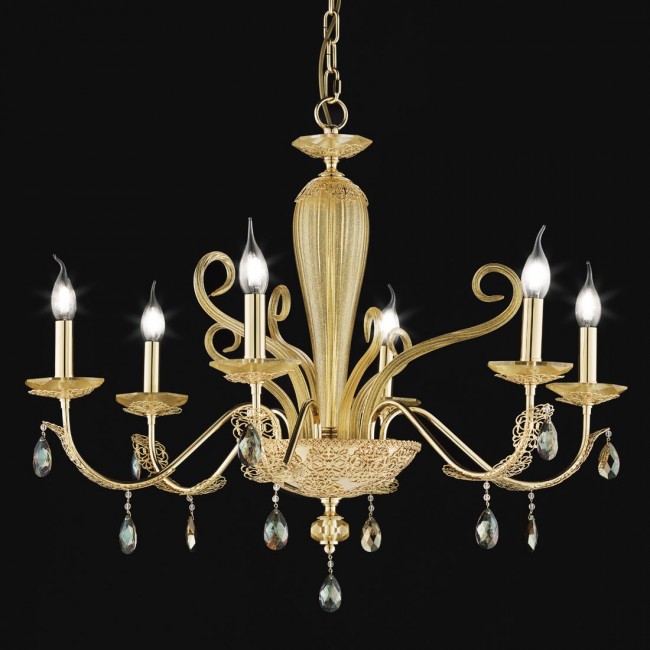 Люстра Euroluce Macrame L6 gold Sheen Люстра Euroluce Macrame L6 gold Sheen