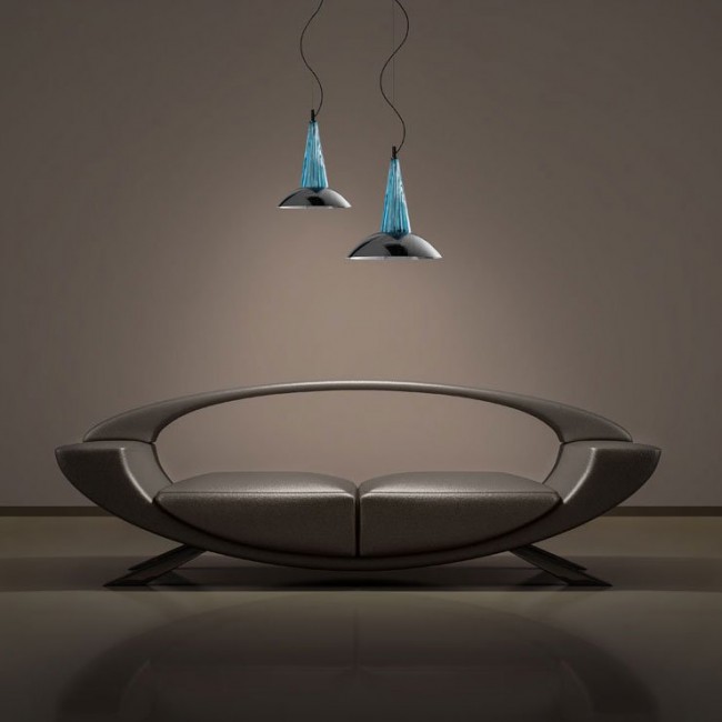 Подвесной светильник Euroluce Argo S1 LED small nickel Aquamarine Подвесной светильник Euroluce Argo S1 LED small nickel Aquamarine