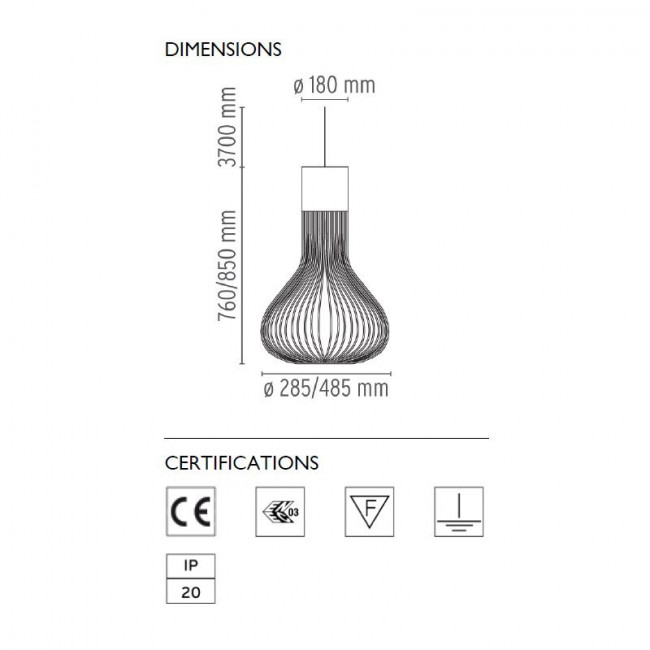 Подвесной светильник Flos Chasen Black F1636030