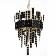 Подвесной светильник IDL Crystalline 493/6 light gold / black glass Подвесной светильник IDL Crystalline 493/6 light gold / black glass