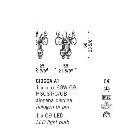 Настенный светильник De Majo CIOCCA A1 0CIOC0A01 white Настенный светильник De Majo CIOCCA A1 0CIOC0A01 white
