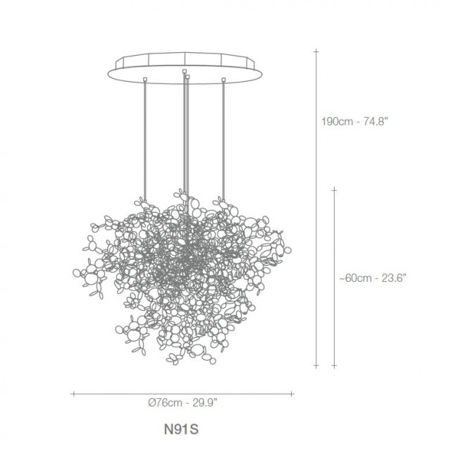 Подвесной светильник Terzani Argent N91S E7 C8
