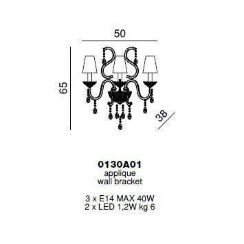 Бра Beby Beby Rose 0130A01 Chrome F 4021 SW Blu Violet Бра Beby Beby Rose 0130A01 Chrome F 4021 SW Blu Violet