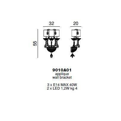 Бра Beby Group Princess 9010A01 Light 666 SW Bronze Shade Бра Beby Group Princess 9010A01 Light 666 SW Bronze Shade